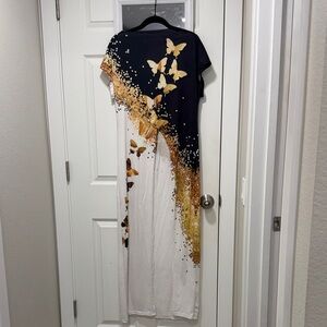 Butterfly Print Maxi Dress